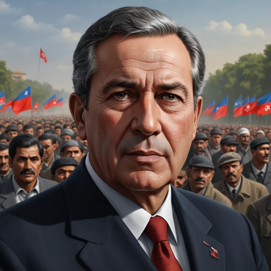 a man in a suit and tie standing in front of a crowd of men in military uniforms and flags, sots art, a detailed painting, Fikret Muallâ Saygı, detailed portrait