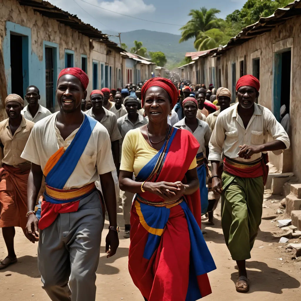 a group of people walking down a street next to a building with a sky background and a few buildings, black arts movement, a photo, Ella Guru, award-winning photograph