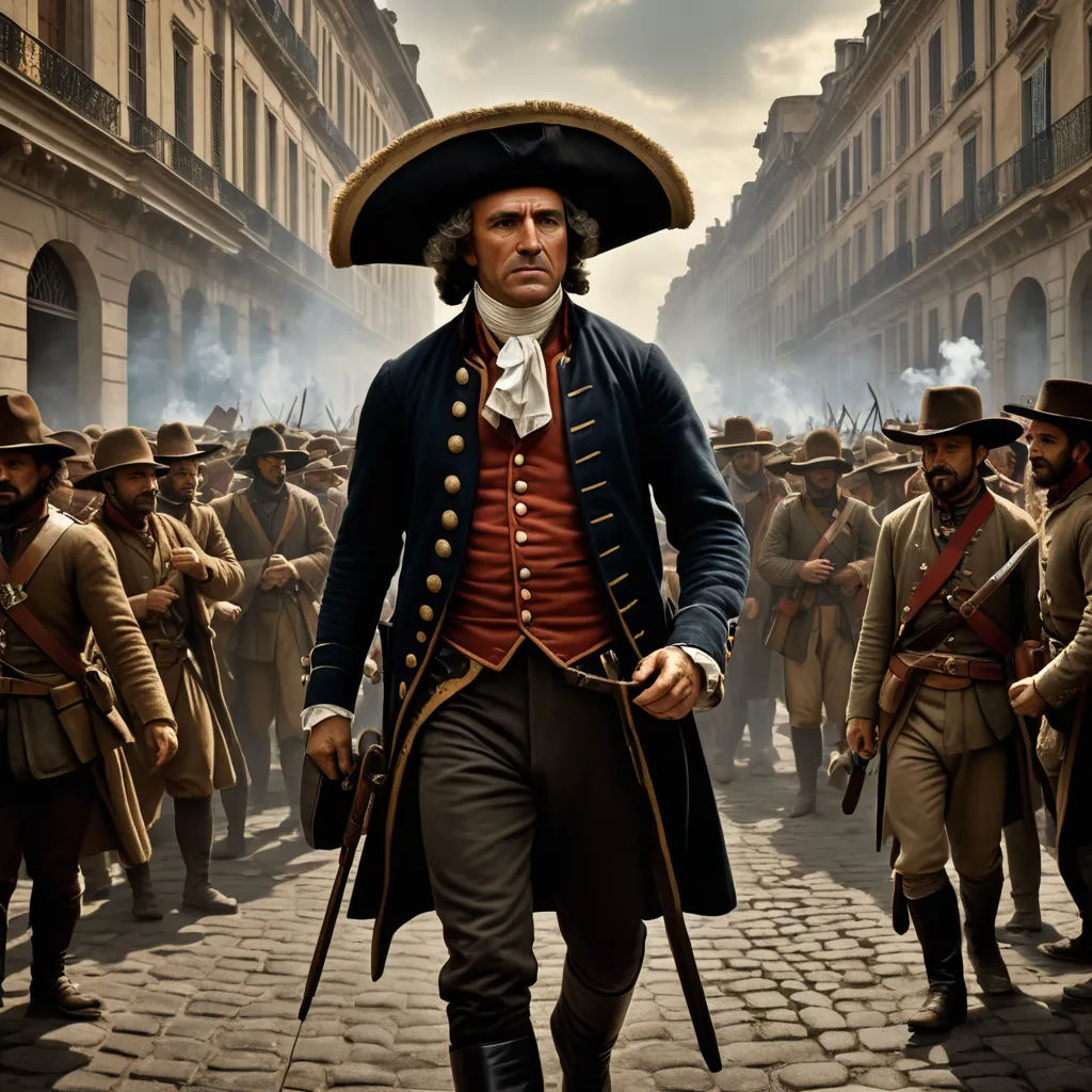 a man in a uniform is walking down a street with other men in uniform behind him and a crowd of people behind him, renaissance, a detailed matte painting, Antoine Verney-Carron, promotional image