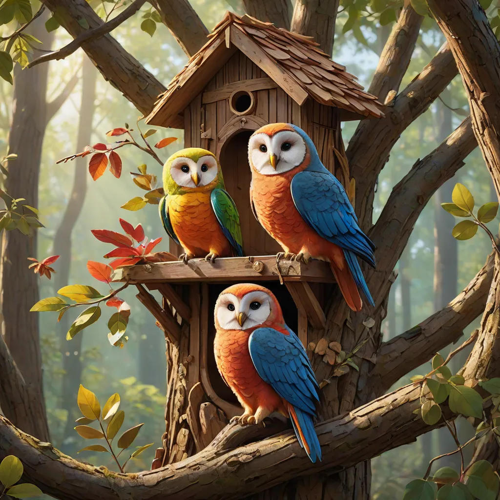 The Friendship of Owl and Parrot