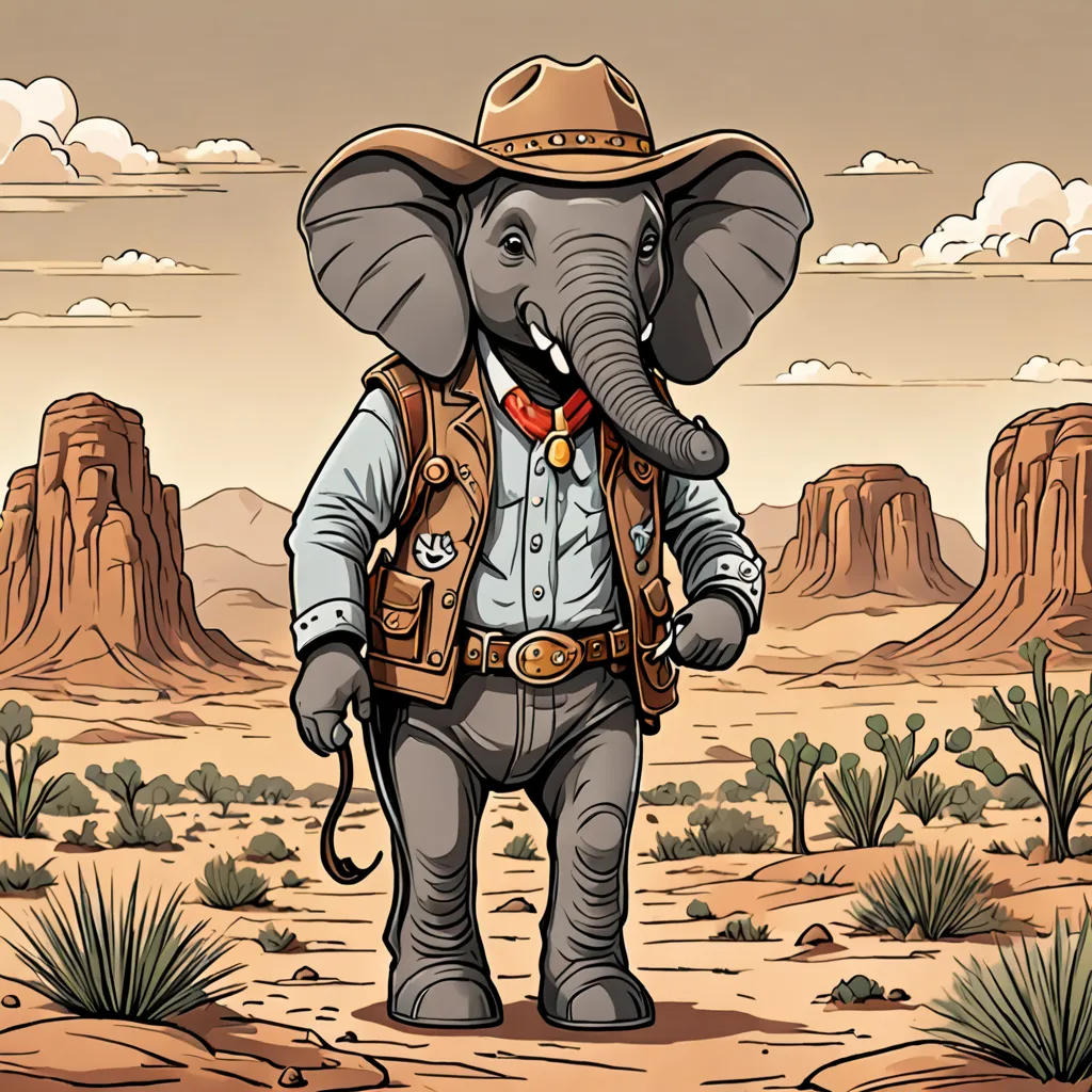 Peanut the Western Cowboy African Elephant