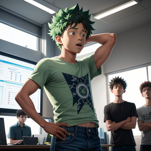 Laid-Back Hero: Witness the Casual Vibe of Izuku Midoriya in this