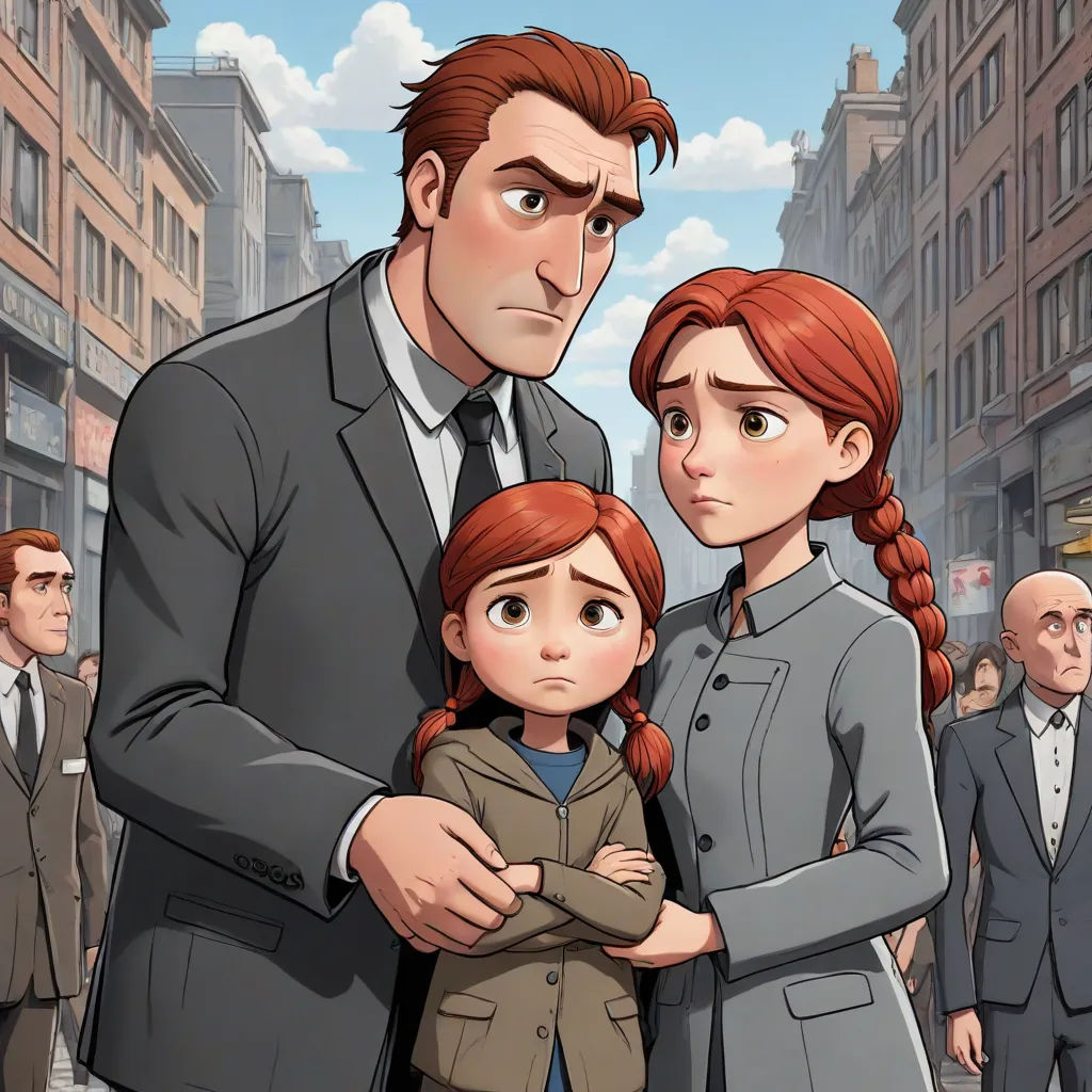 a man and woman standing next to each other in a city street with a man in a suit and tie, american realism, a storybook illustration, Aaron Jasinski, official art