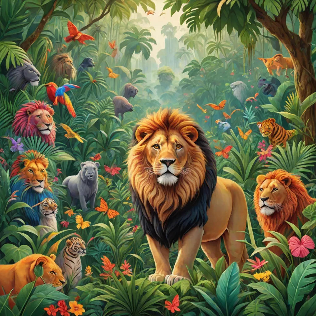 The Brave Lion and the Jungle Adventure