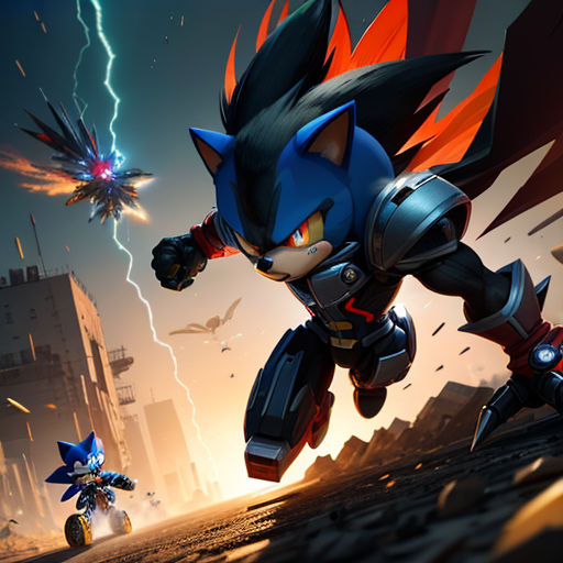 AI Art: Metal sonic is out to destroy! by @Unique shadow