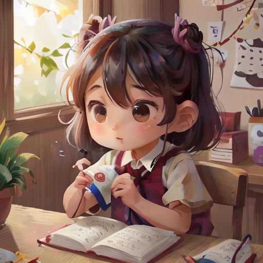 a girl sitting at a table with an open book and a cup of coffee in her hand and a book in her other hand