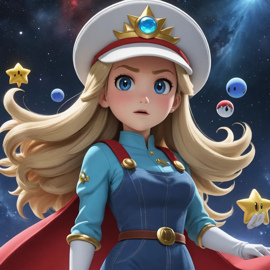 a cartoon girl dressed in a sailor outfit and a red cape with stars around her and a blue sky with stars, sots art, concept art, Artgerm, official art