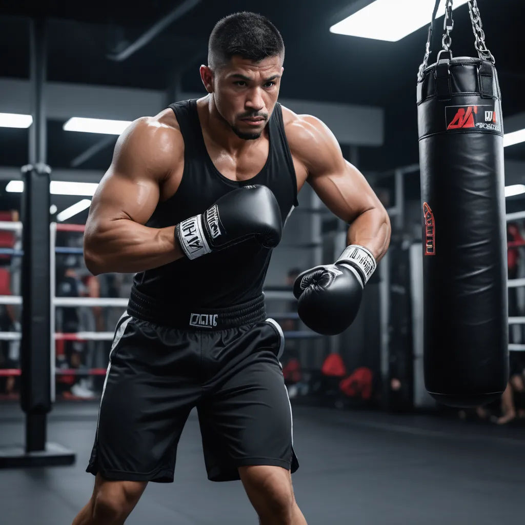 a man in a gym with a punching bag in his hand and a punching bag in his other hand, cobra, a character portrait, Eddie Mendoza, photography