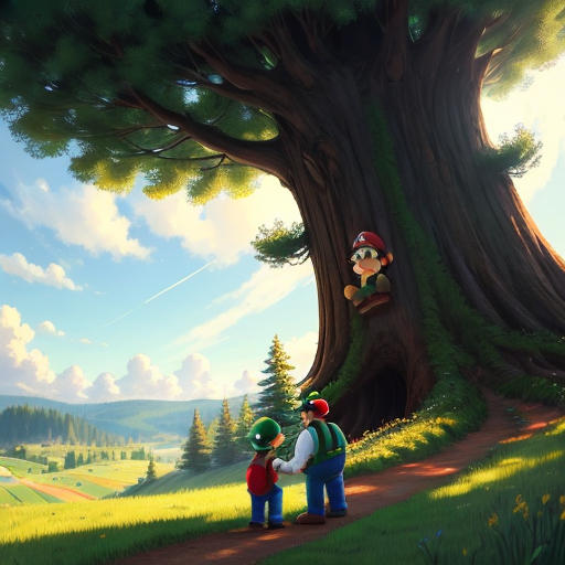 The Giant Mario and the Little Brother