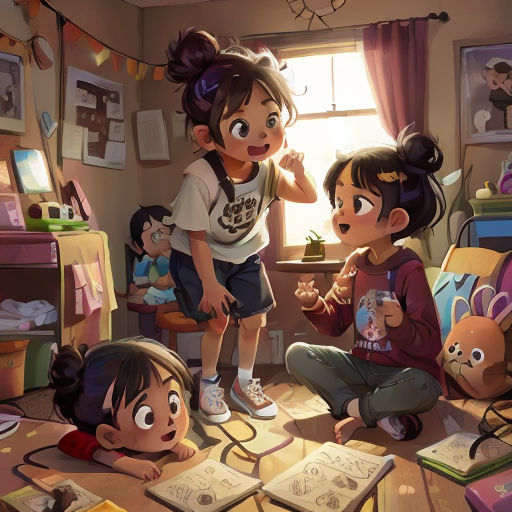 a group of children sitting on the floor in a room with books and stuffed animals on the floor and a window