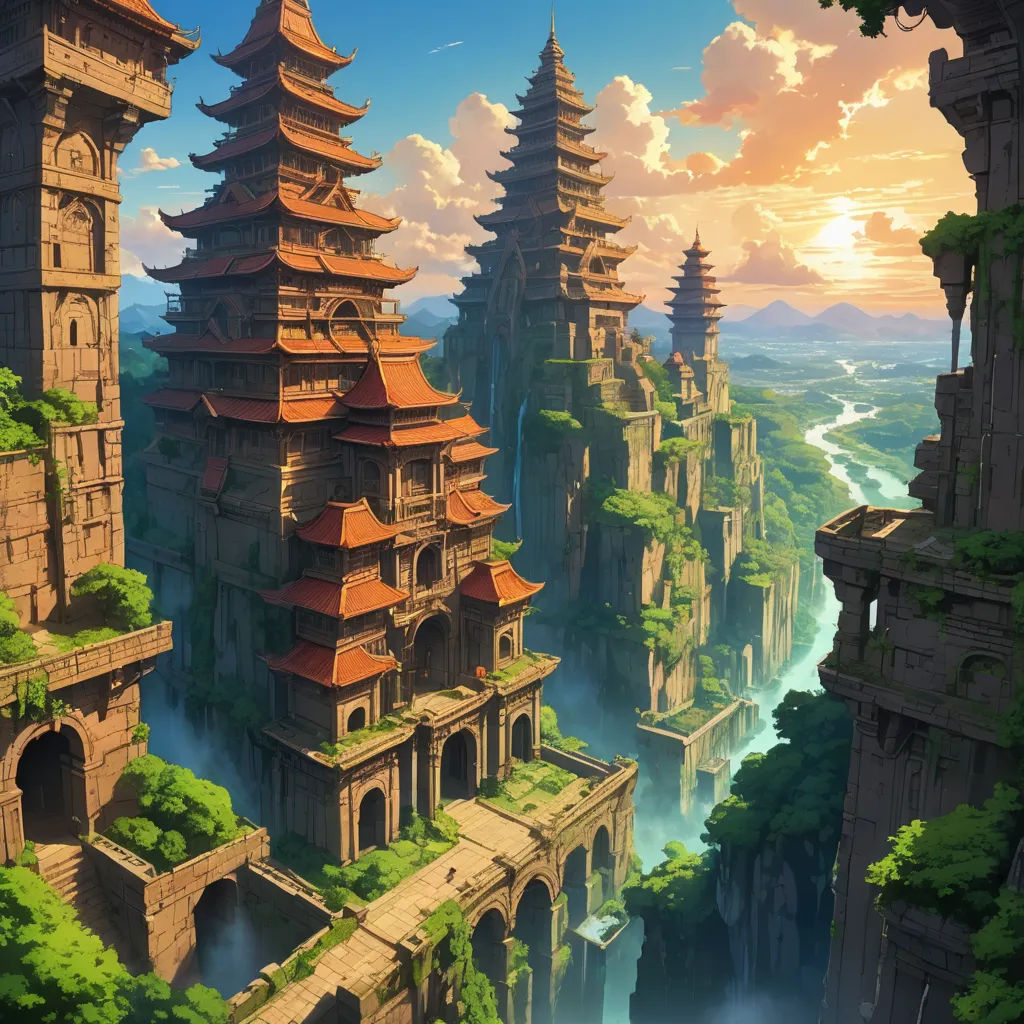 a painting of a castle with a river running through it and a bridge leading to it and a bridge leading to it, fantasy art, a detailed matte painting, Christophe Vacher, rossdraws global illumination