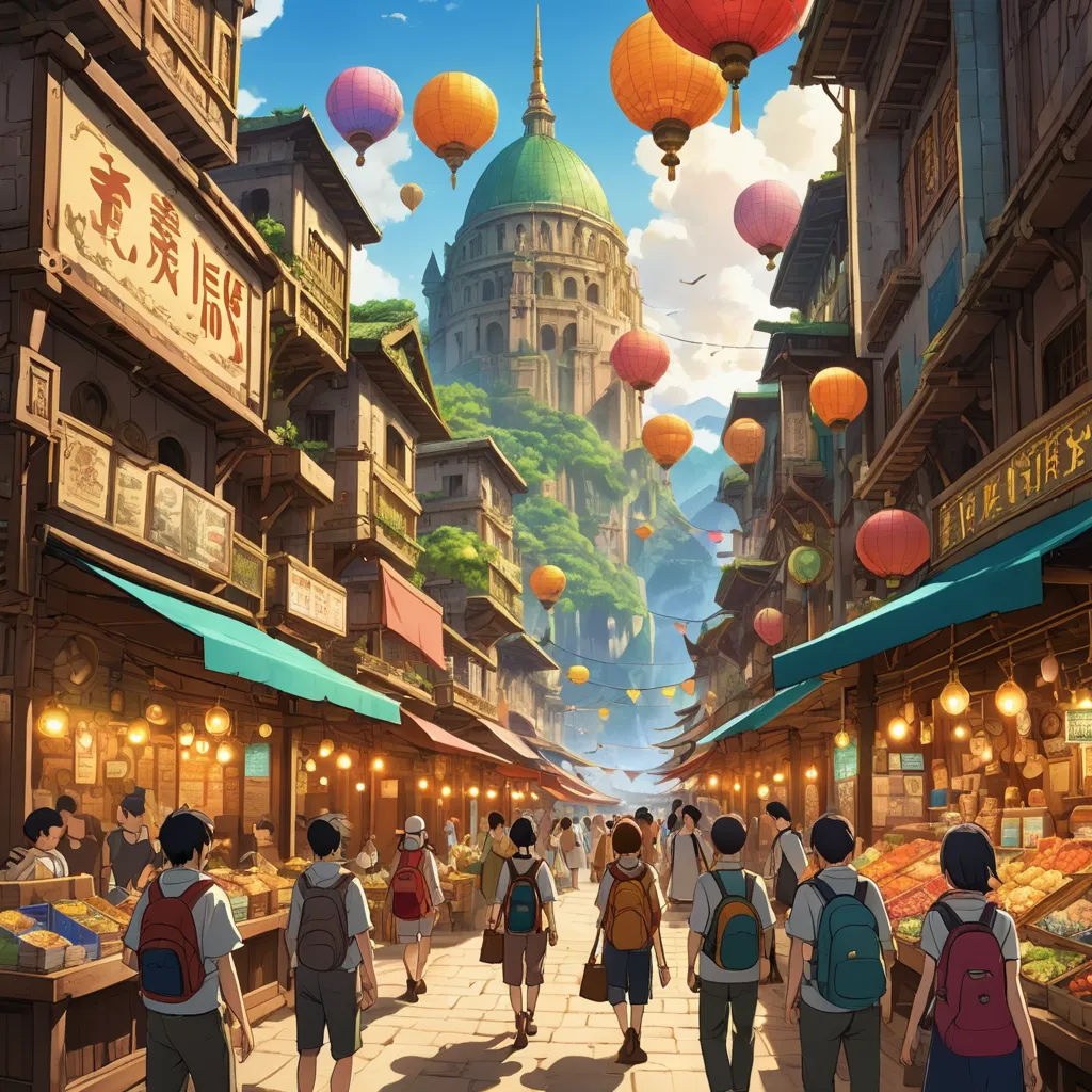 a group of people walking down a street next to a building with a dome on top of it and many other buildings, fantasy art, a detailed matte painting, Chris LaBrooy, official art