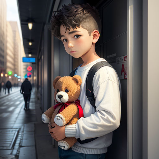 the little boy and the teddy bear