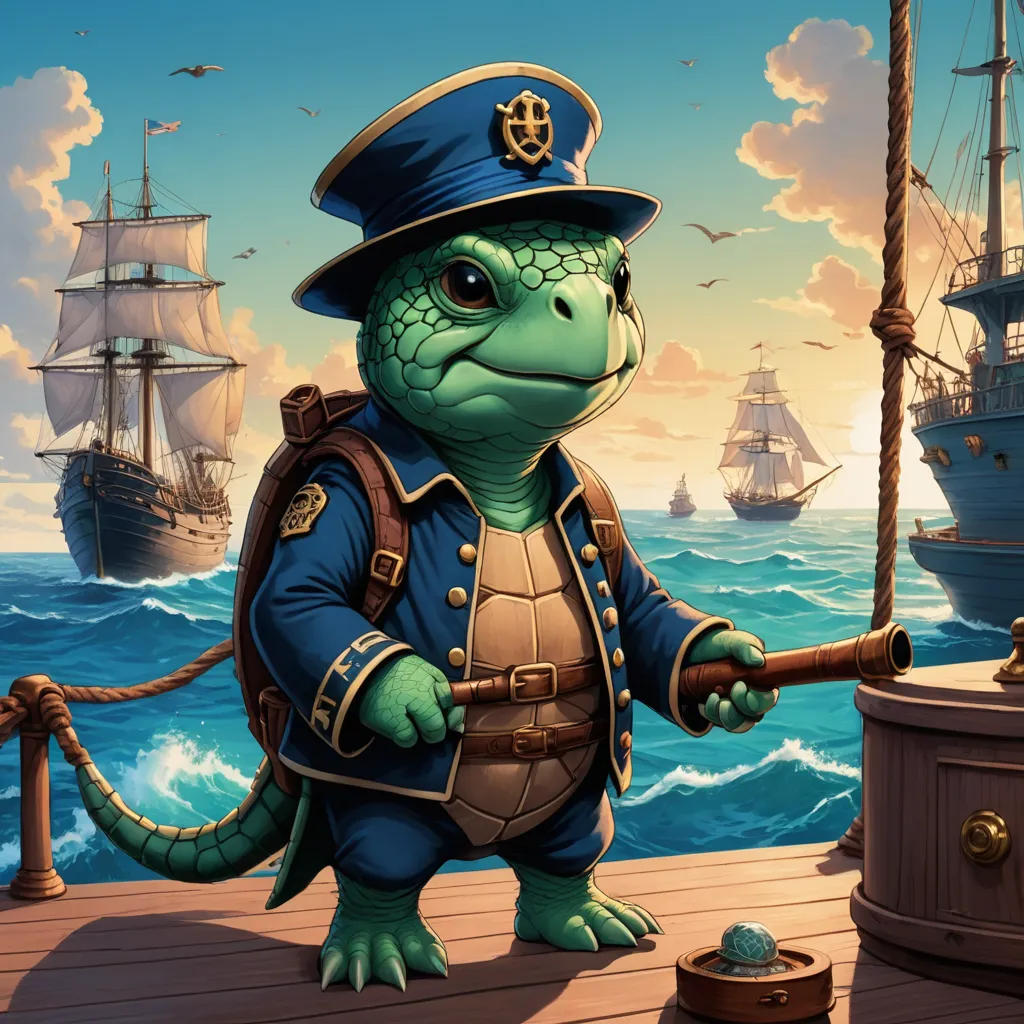 Captain Whiskers and the Sea Turtle's Quest