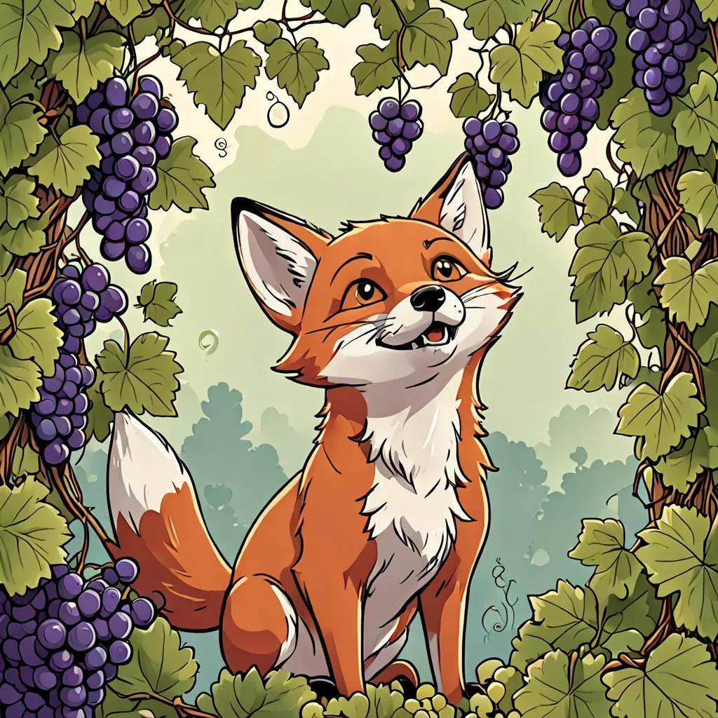 The Clever Fox and the Grapes