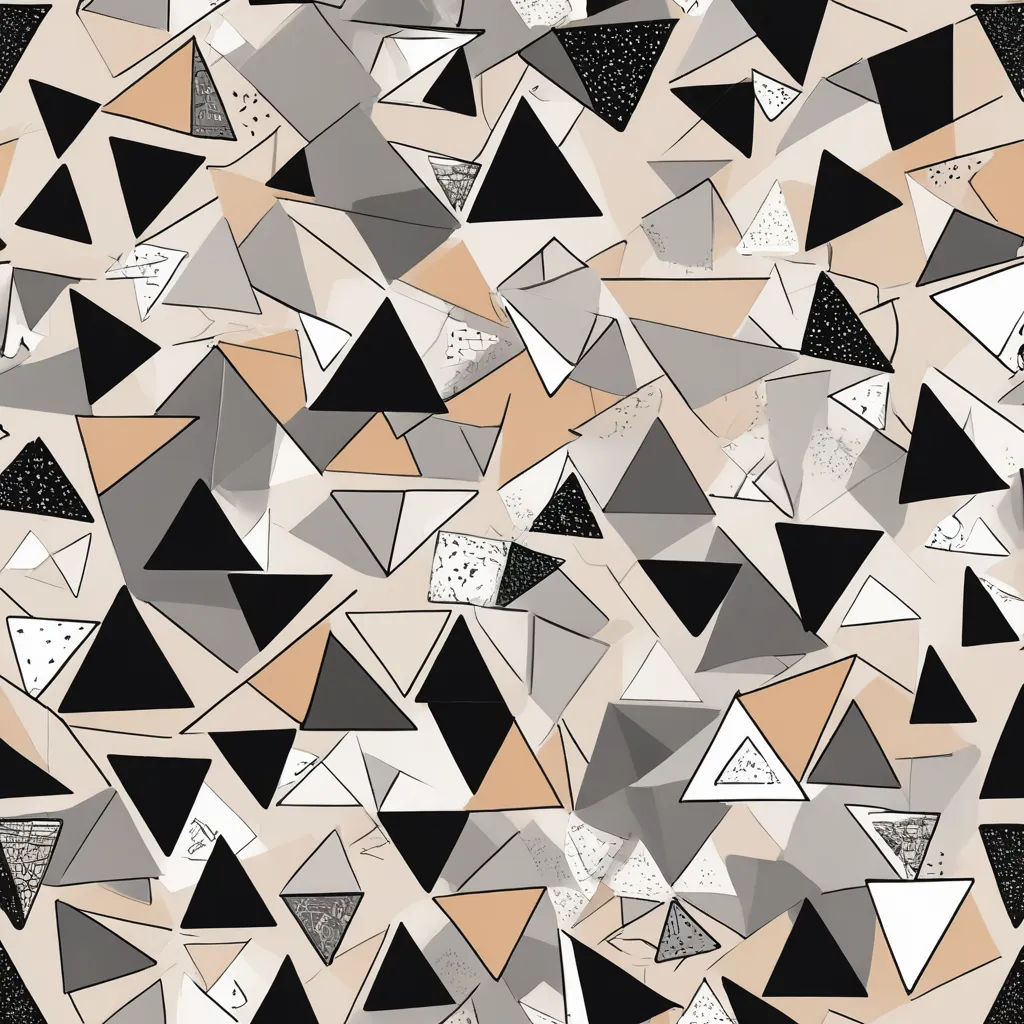 a very pretty pattern with some very pretty shapes on it's surface, and a lot of black and white triangles, geometric abstract art, an abstract drawing, Alfred Manessier, geometric shapes