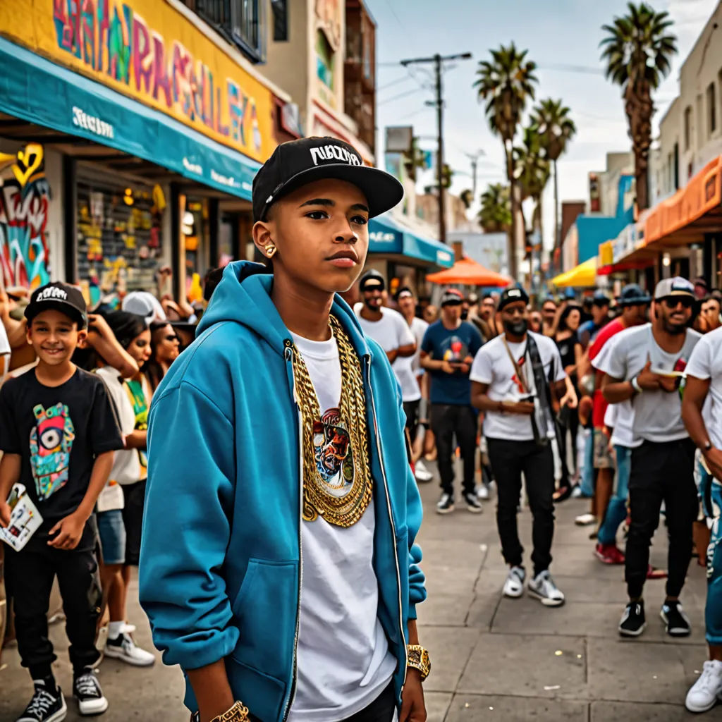 a man standing on a sidewalk in front of a crowd of people wearing hats and clothing and jewelry,, rayonism, an album cover, Altichiero, young