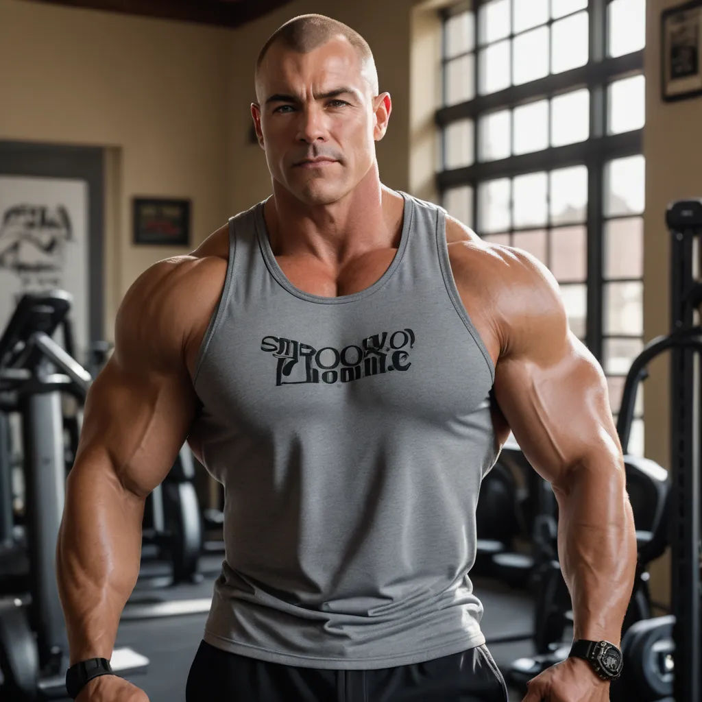 a man with a muscular body in a gym setting with a barbell in his hand and a window behind him, precisionism, a character portrait, Anthony Palumbo, mitchell mohrhauser