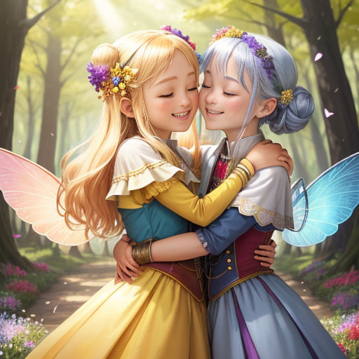 tinkerbell and friends hug her