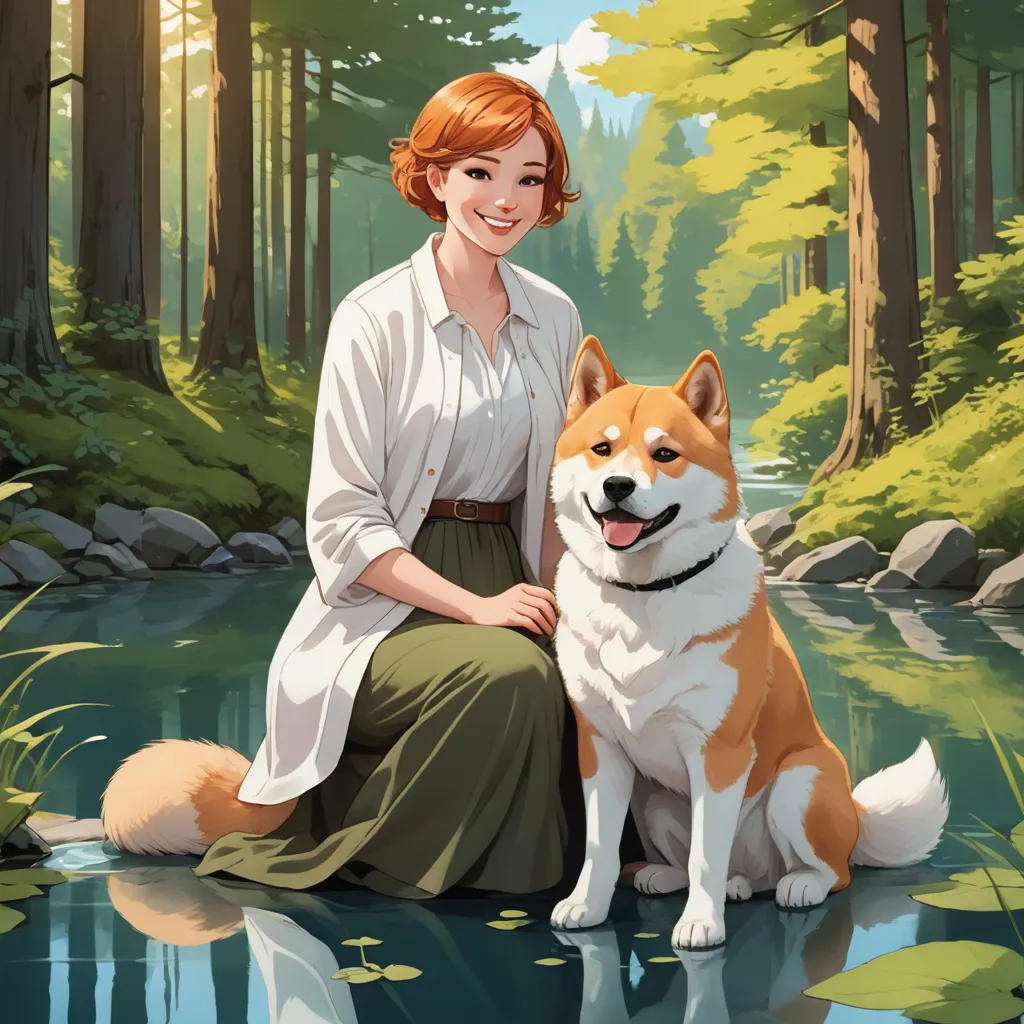 Anna and Her Adventure with the White Akita