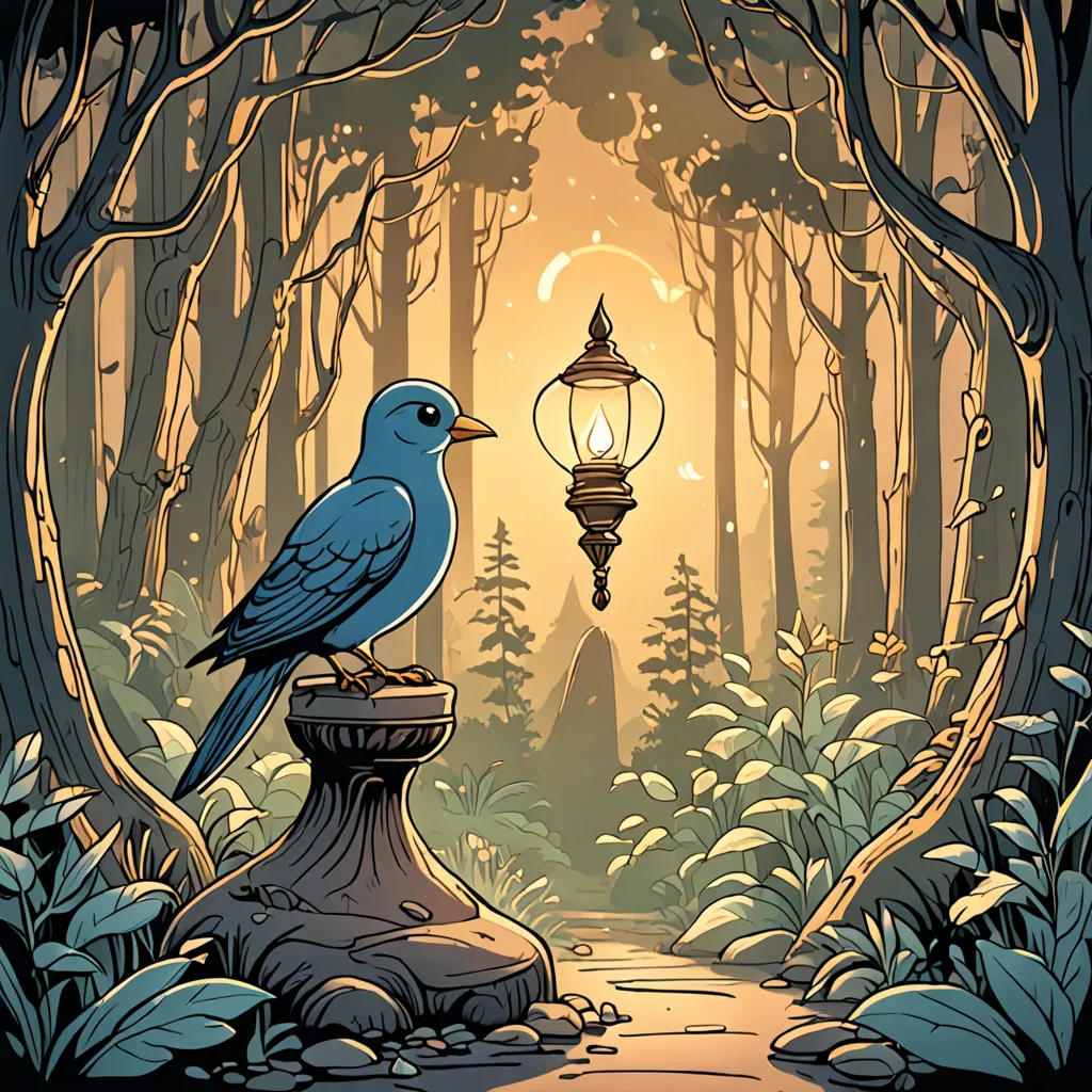 The Lonely Bird and the Genie Lamp