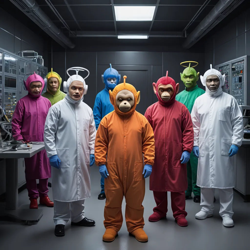 a group of people in costumes standing in a room with a ceiling light above them and a ceiling light above them, altermodern, a colorized photo, Altichiero, promotional image