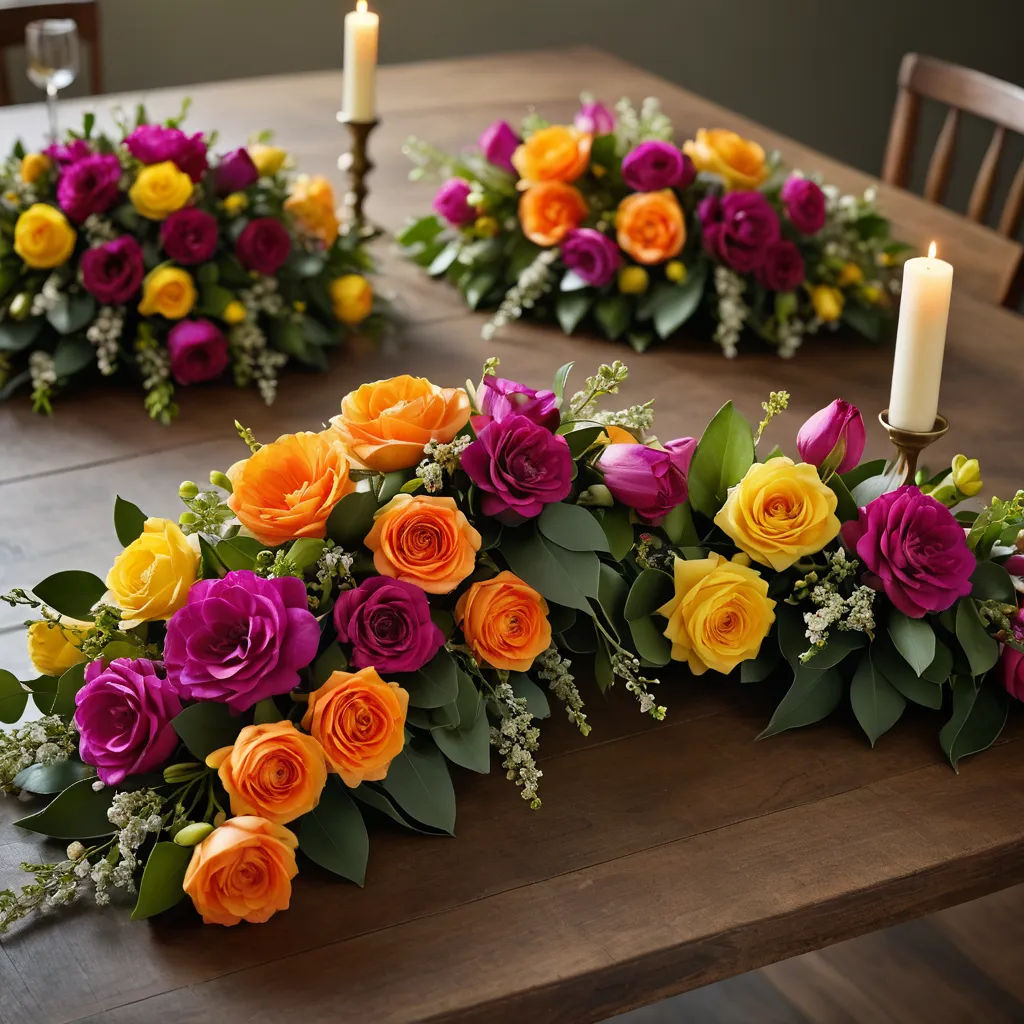 a table with a bunch of flowers on it and a candle on the table next to it and a few candles, romanticism, a still life, Alison Kinnaird, product photography