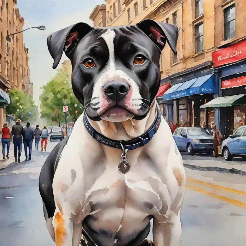 a painting of a dog on a leash on a city street with people walking by and cars on the street, a photorealistic painting, Anthony Palumbo, photorealism, highly detailed oil painting