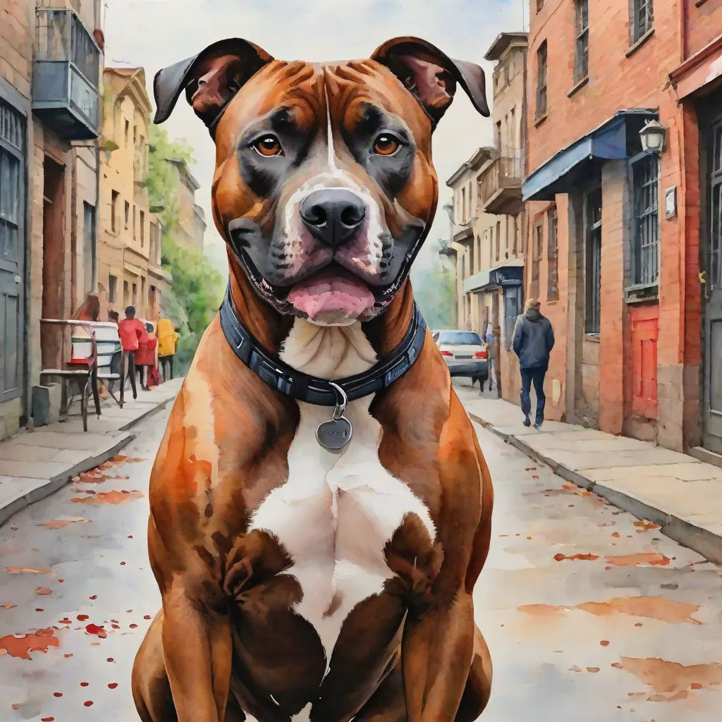 a painting of a dog sitting on a street with a man walking by it and a dog in the background, a hyperrealistic painting, Anthony Palumbo, photorealism, highly detailed digital painting