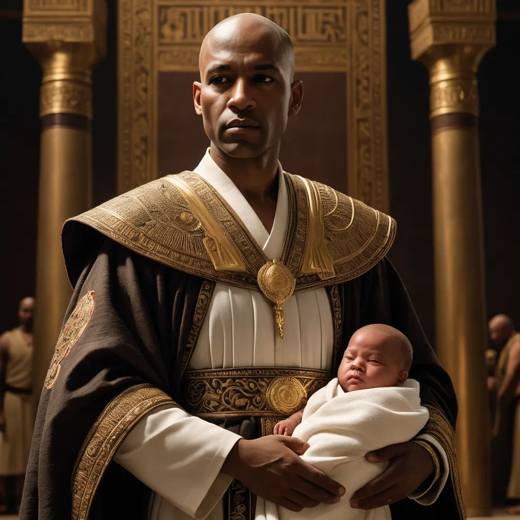 a man in a priest's outfit holding a baby in his arms and a baby in his lap, afrofuturism, a renaissance painting, Cedric Seaut (Keos Masons), promotional image