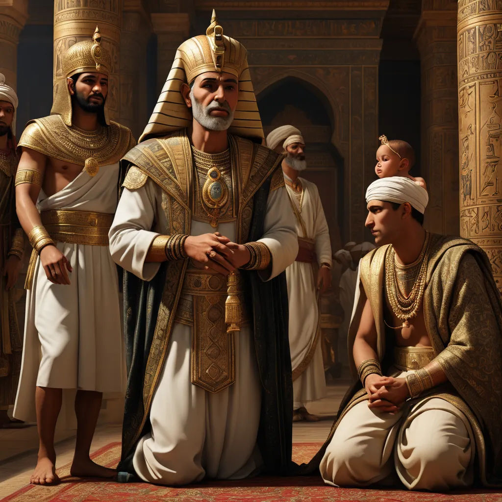 a group of men in ancient clothing standing around a man in a turban and a man in a white turban, photorealism, a detailed matte painting, Altoon Sultan, highly detailed digital painting