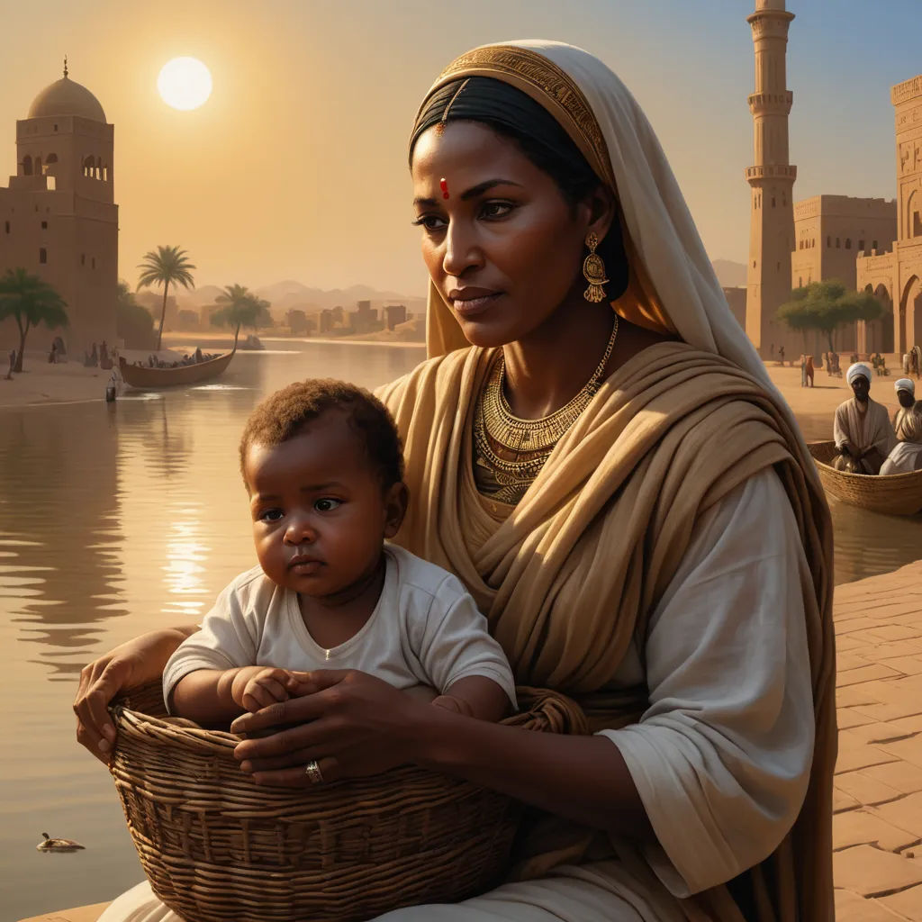 a woman and a child sitting on a dock in front of a body of water with a sunset in the background, afrofuturism, a detailed matte painting, Chris Moore, highly detailed digital painting