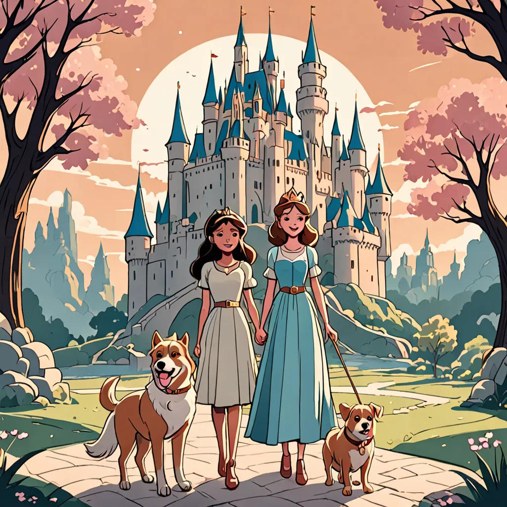 The Royal Sisters and Their Brave Dog