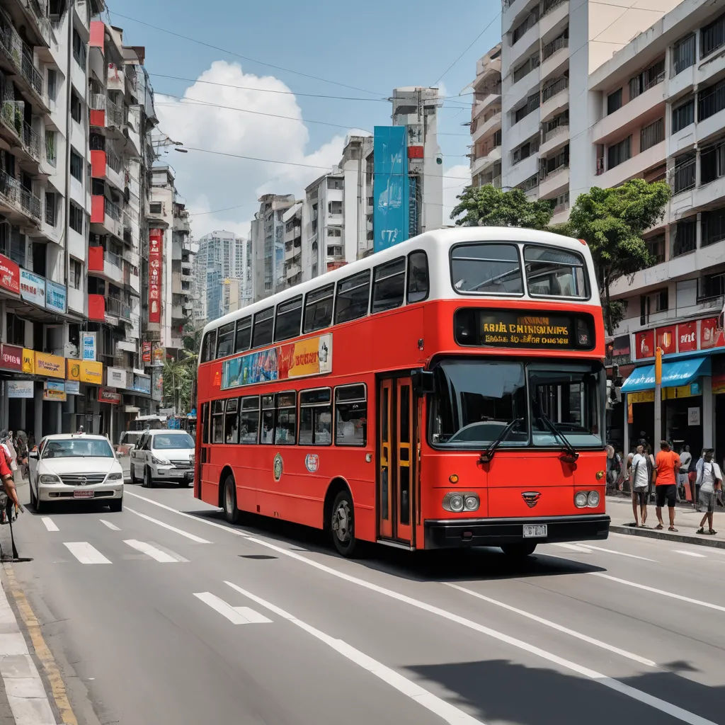 a red double decker bus driving down a street next to tall buildings and people walking on the sidewalk near the sidewalk, international typographic style, a stock photo, Cui Bai, city background
