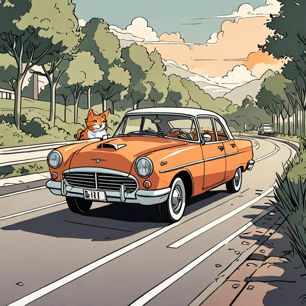 The Orange Cat's Car Adventure