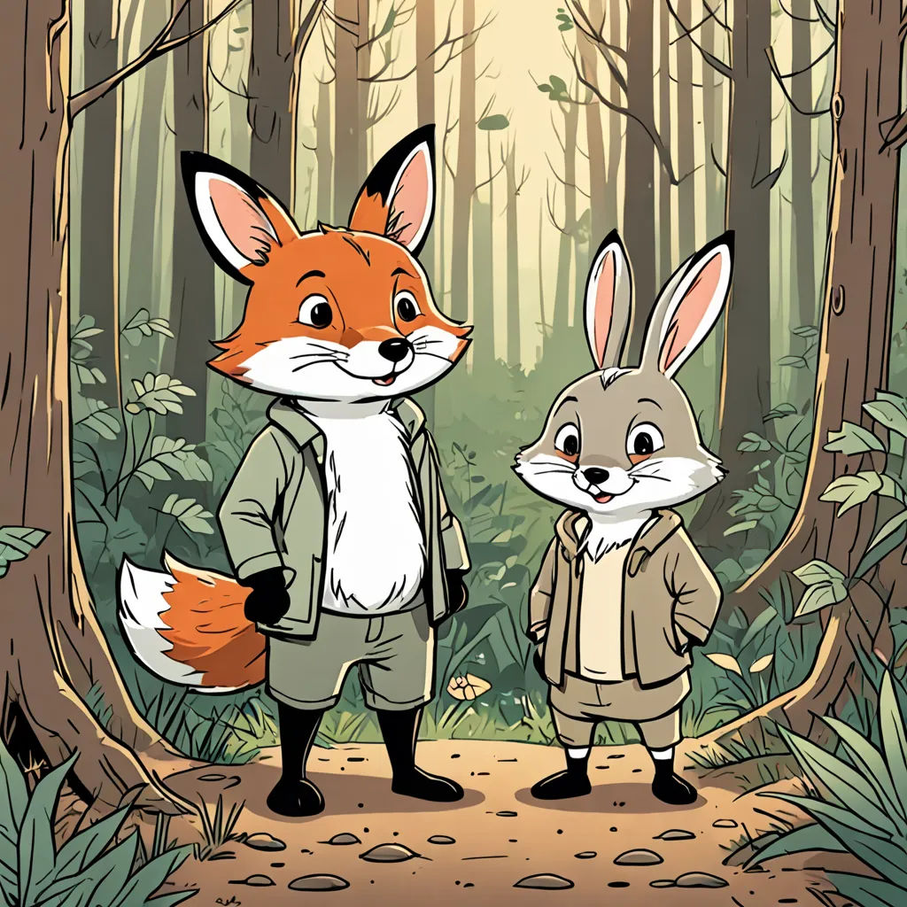 El Zorro y el Conejo en el Bosque