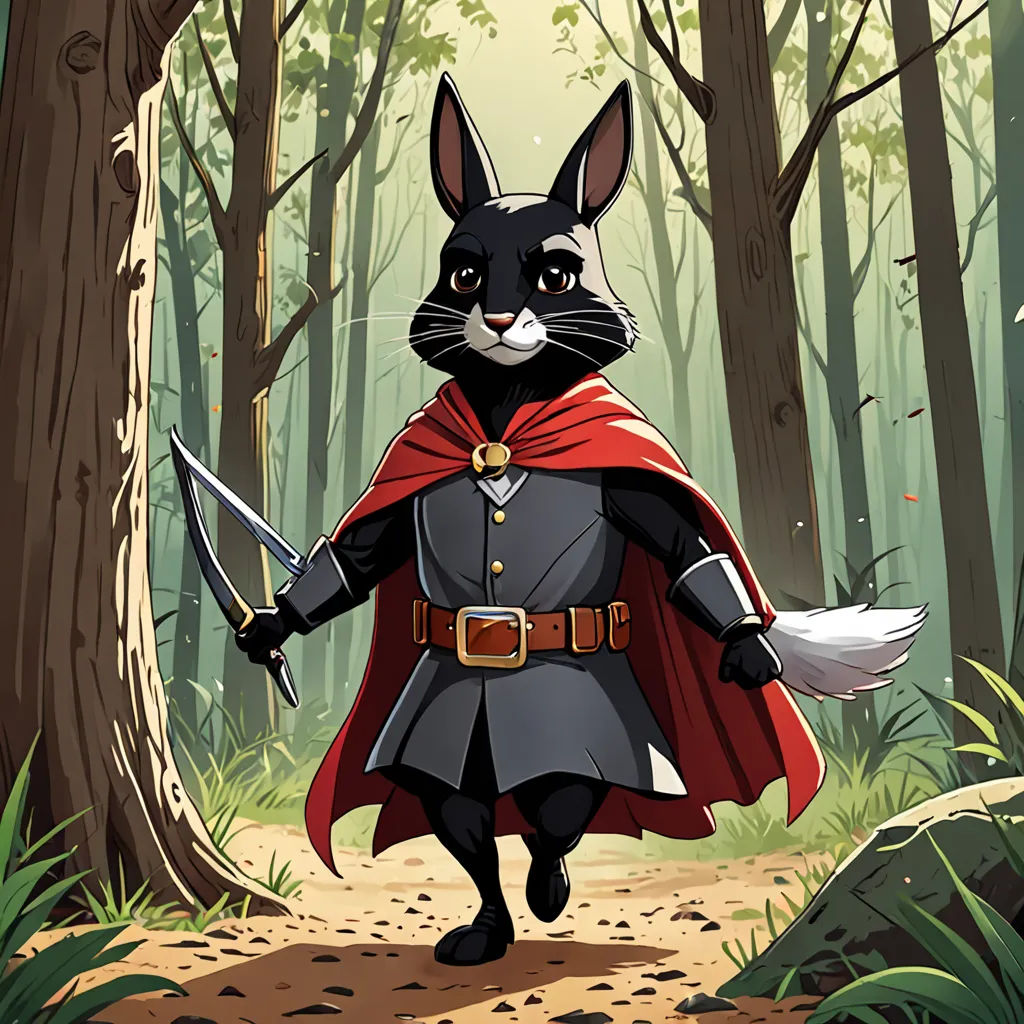 a cartoon of a cat dressed as a knight holding a sword and a sword in his hand in a forest, furry art, a character portrait, Diego Gisbert Llorens, character portrait