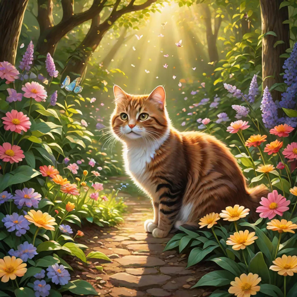 The Curious Cat and the Magical Garden