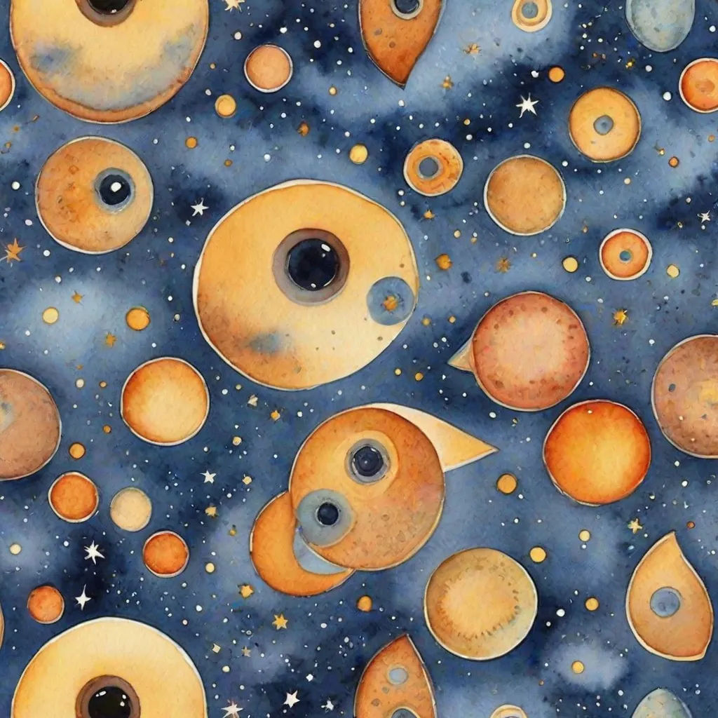 a painting of planets and stars in the sky with a blue background and stars in the sky with a black center, space art, a detailed painting, Chris LaBrooy, planets