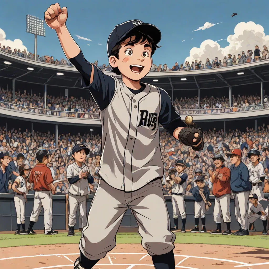 a baseball player is holding his glove up in the air and cheering at a crowd of people in the stands, rayonism, a comic book panel, Cliff Childs, color page