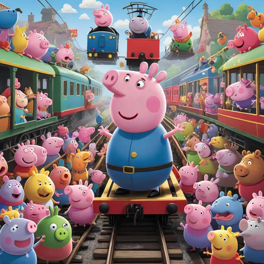 Peppa Pig and the Big Train Fight