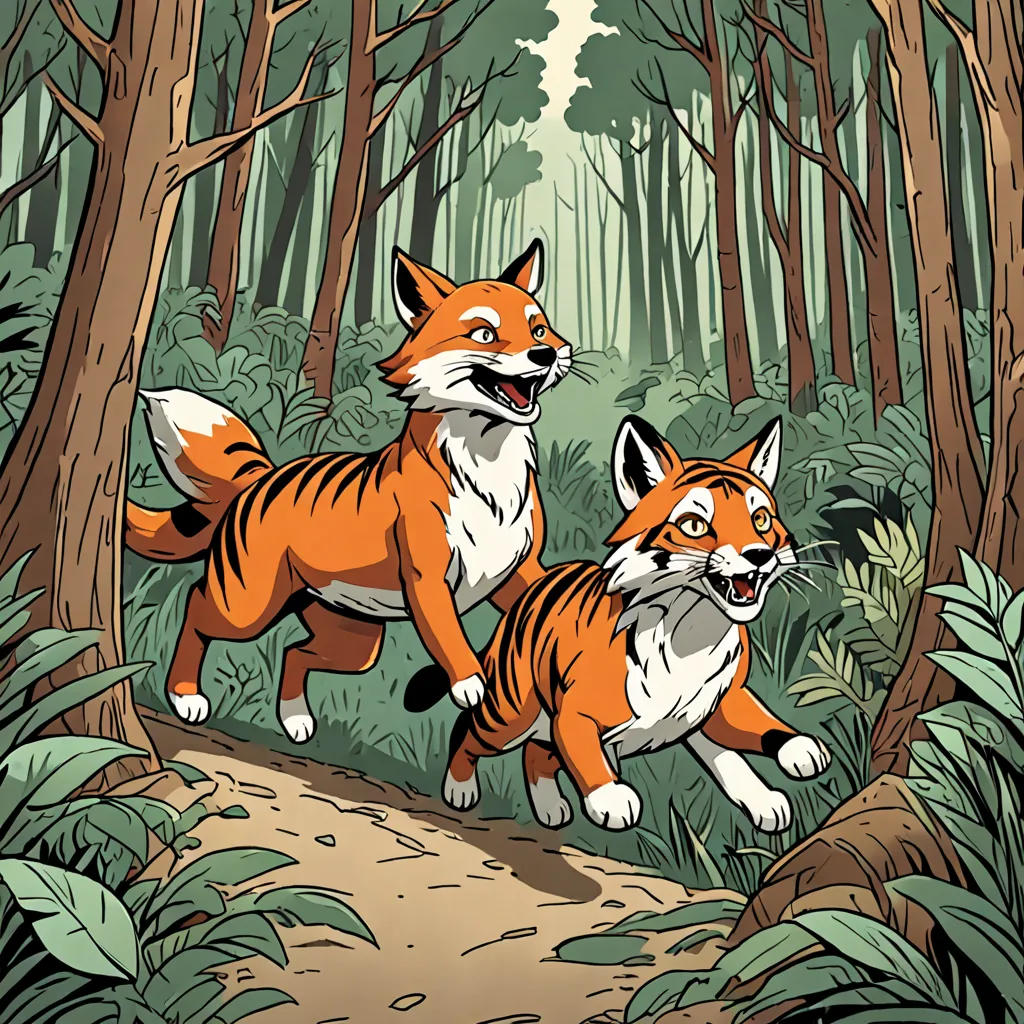 The Cunning Fox and the Fearful Tiger