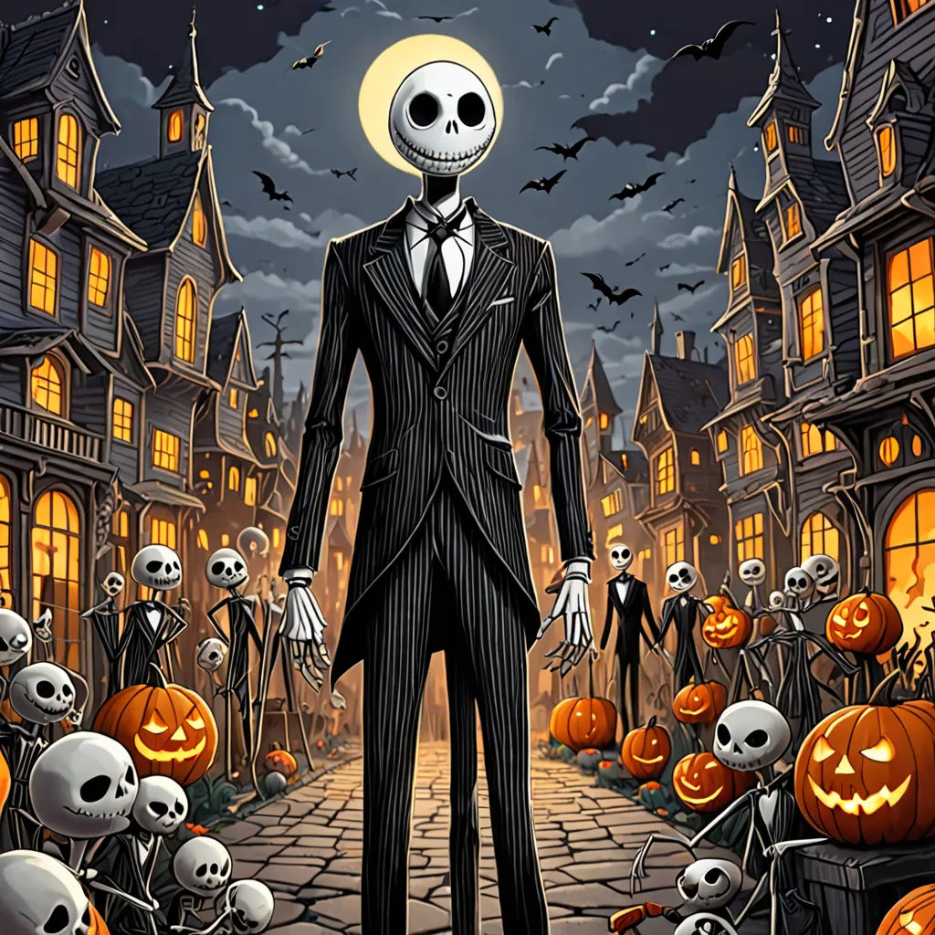 a man in a suit and tie standing in front of a graveyard with skeletons and pumpkins on it, gothic art, a character portrait, Anne Stokes, behance hd