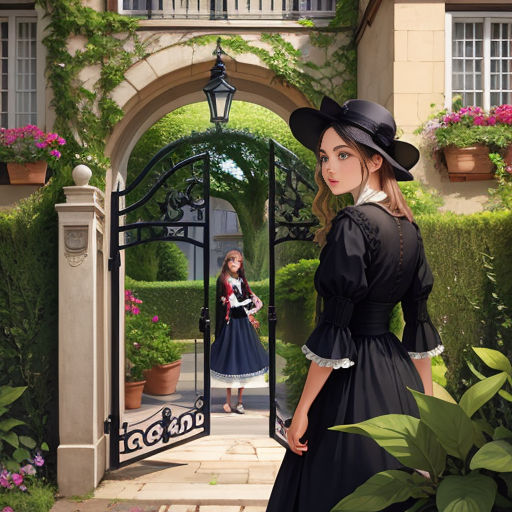 anime girl in a victorian dress base