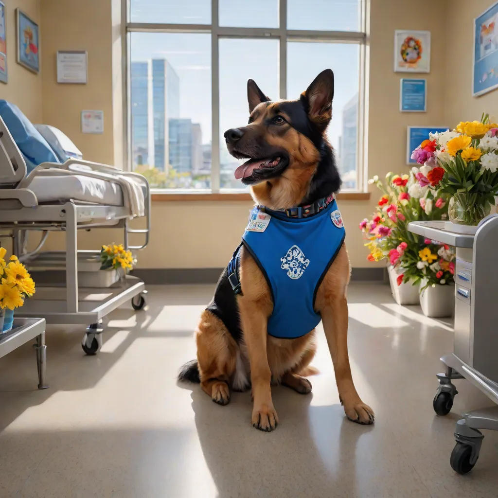 Patches the Police K-9 Dog Visits Children in the Hospital