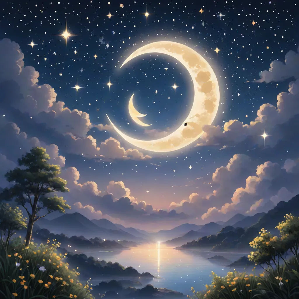 The Moon and the Twinkling Stars