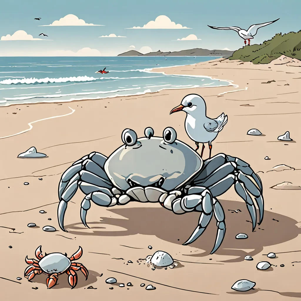 The Crab And His Seagull Friend
