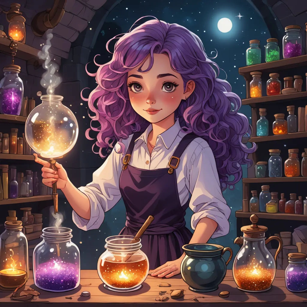 a girl holding a glass ball in a room full of jars and jars with a light shining on it, fantasy art, a storybook illustration, Elinor Proby Adams, trending on art station