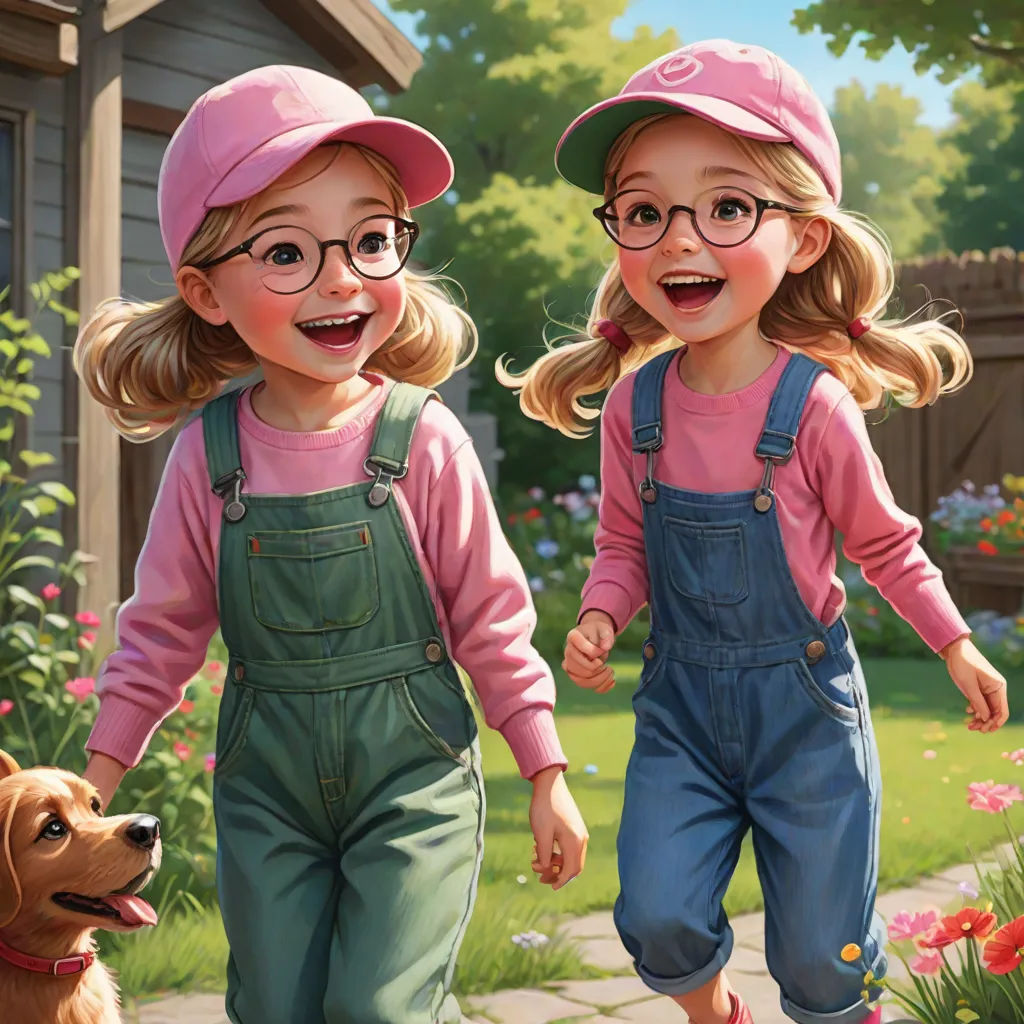 two little girls walking down a sidewalk with a dog on a leash next to them and a house in the background, american scene painting, a storybook illustration, Brothers Hildebrandt, stanley artgerm lau