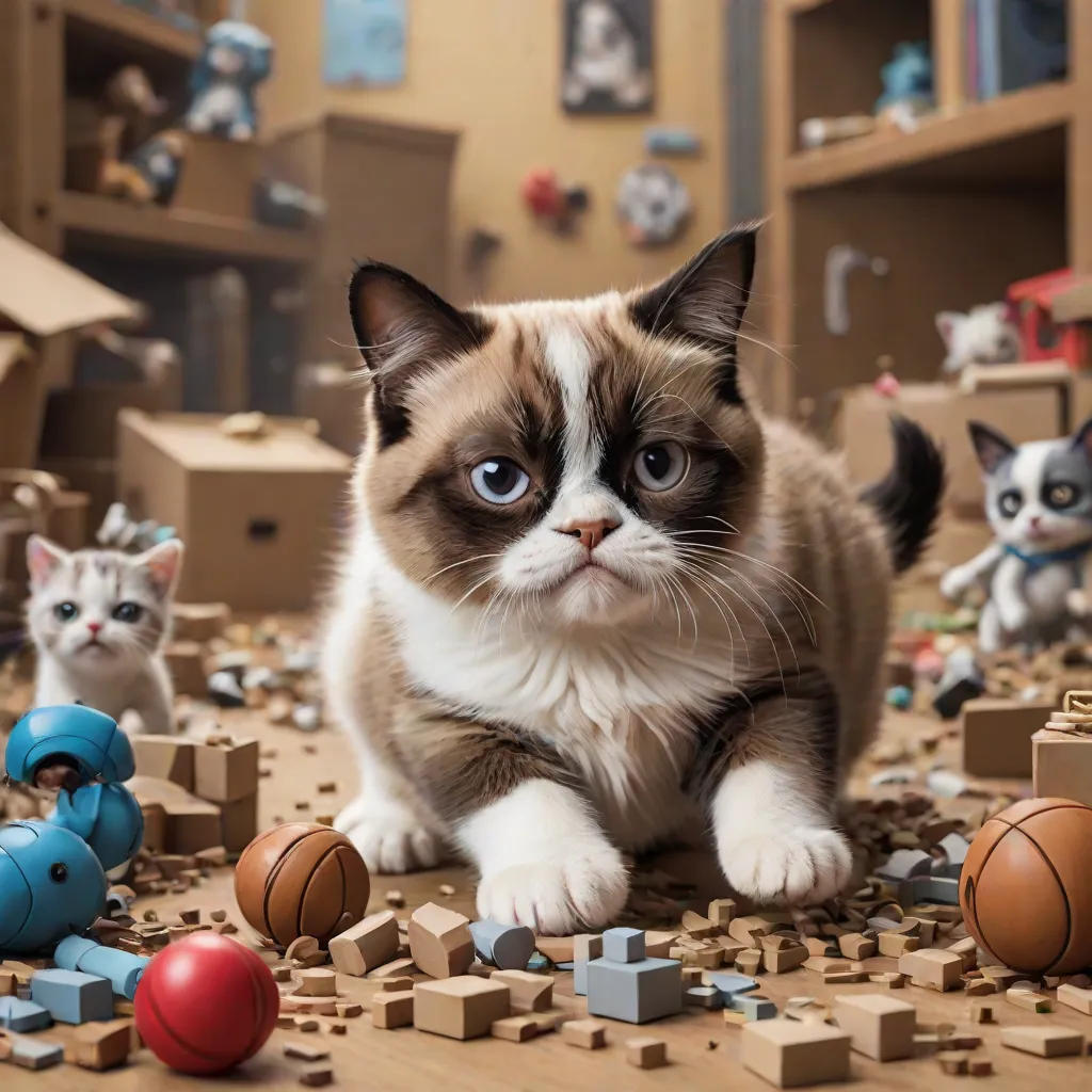 The Grumpy Cat and the Playful Puppy